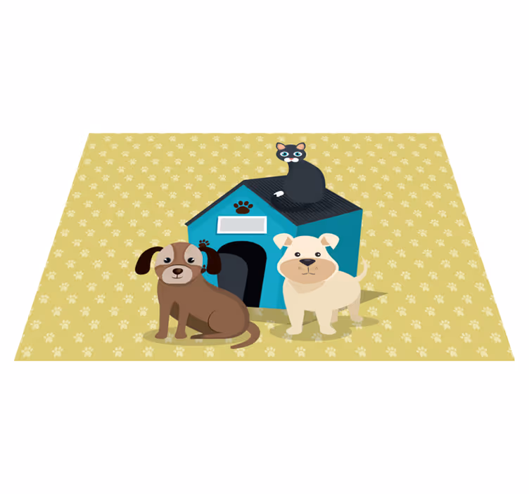 Honden thuis dieren vinyl tapijt - TenStickers