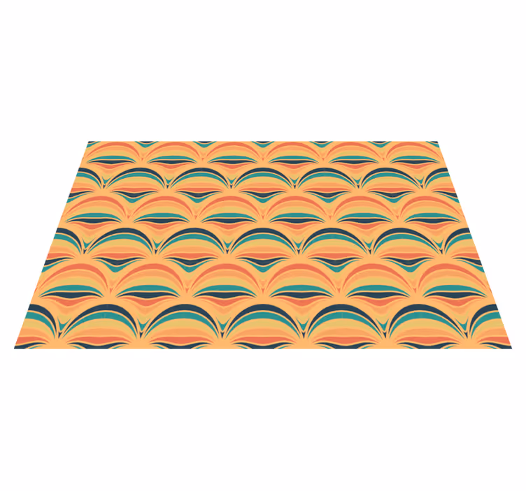 Kleurrijke golfpatronen vinyl tapijt antiek - TenStickers