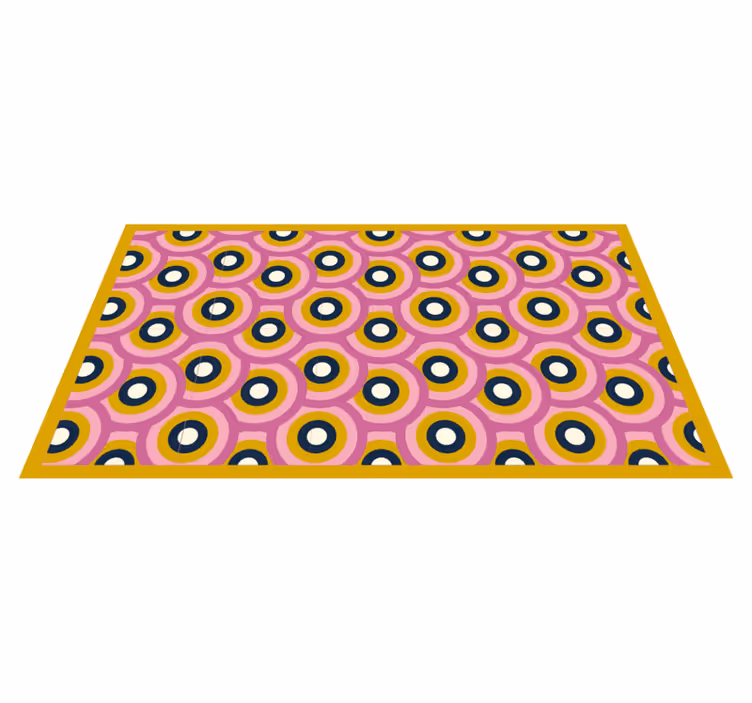 Circulaire kleurenfusie vinyl tapijt geometrisch - TenStickers