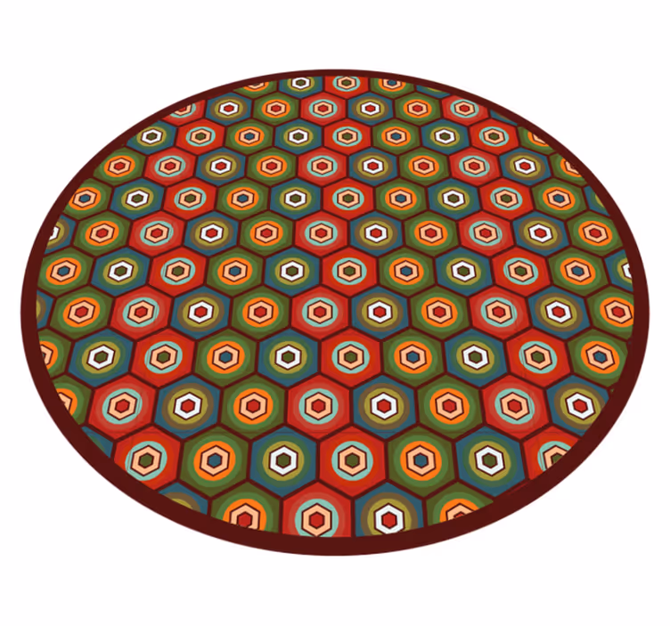 Zeshoekig kleurenpatroon vinyl tapijt geometrisch - TenStickers