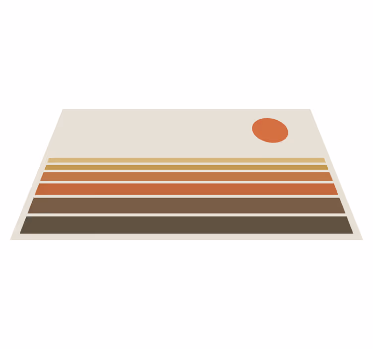 Zonsondergang strepenpatroon vinyl tapijt slaapkamer - TenStickers