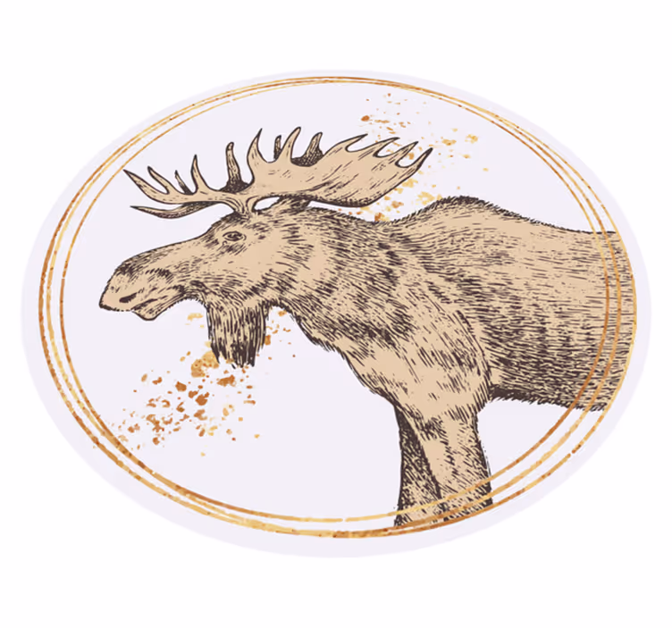 Majestueuze elandillustratie dieren vinyl tapijt - TenStickers