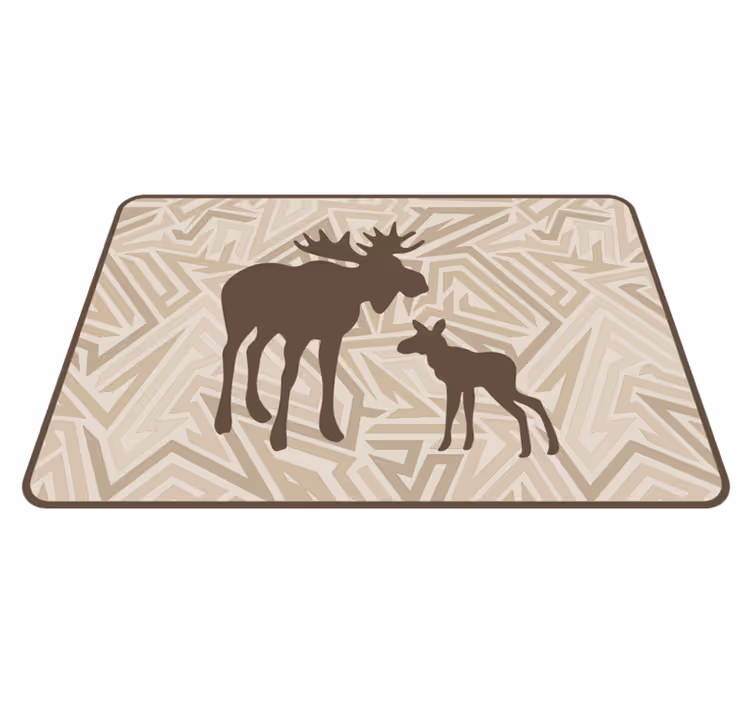 Elandenfamilie dieren vinyl tapijt - TenStickers
