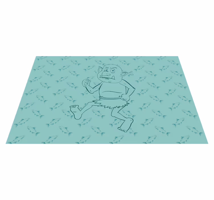 Weggelopen tekenfilmfiguur vinyl tapijt meer kinderen - TenStickers
