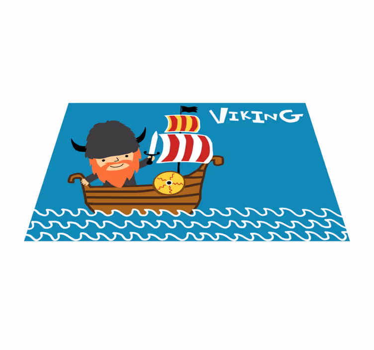 Vikingavontuur vinyl tapijt meer kinderen - TenStickers