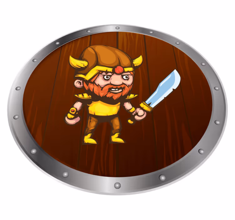 Vikingkrijger op bruin oppervlak vinyl tapijt meer kinderen - TenStickers