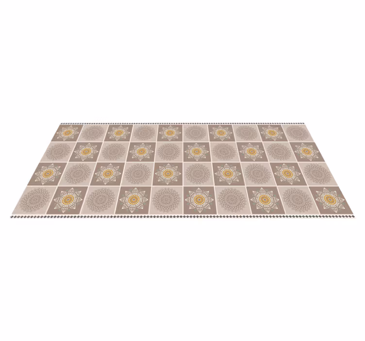 Ingewikkelde bloementegels vinyl tapijt mandala - TenStickers