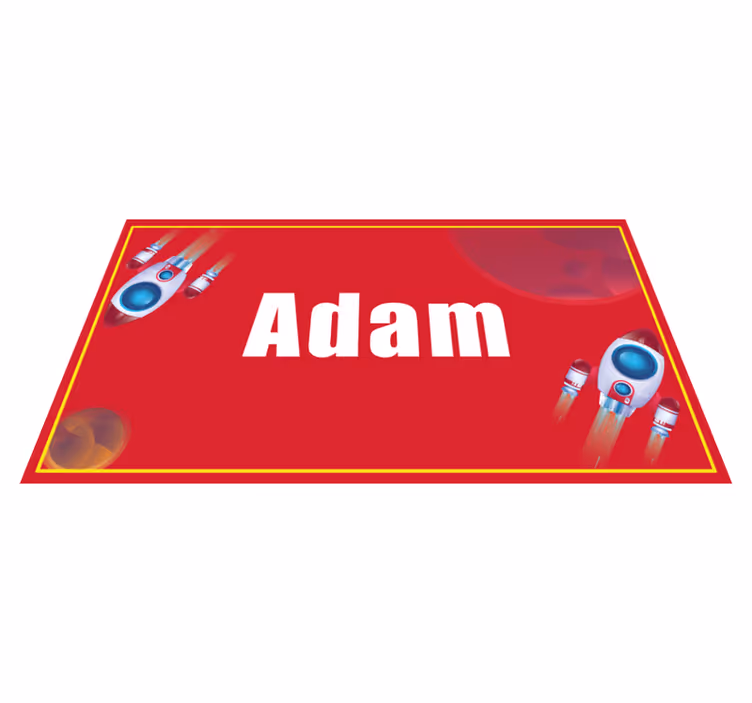 Raket met aangepaste naam vinyl tapijt meer kinderen - TenStickers