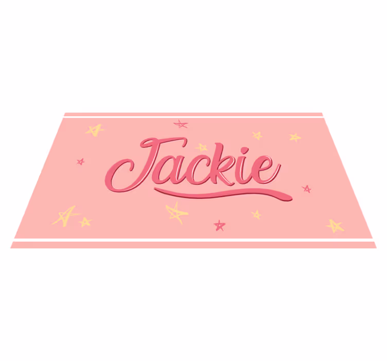 Roze naam met sterren vinyl tapijt tiener - TenStickers
