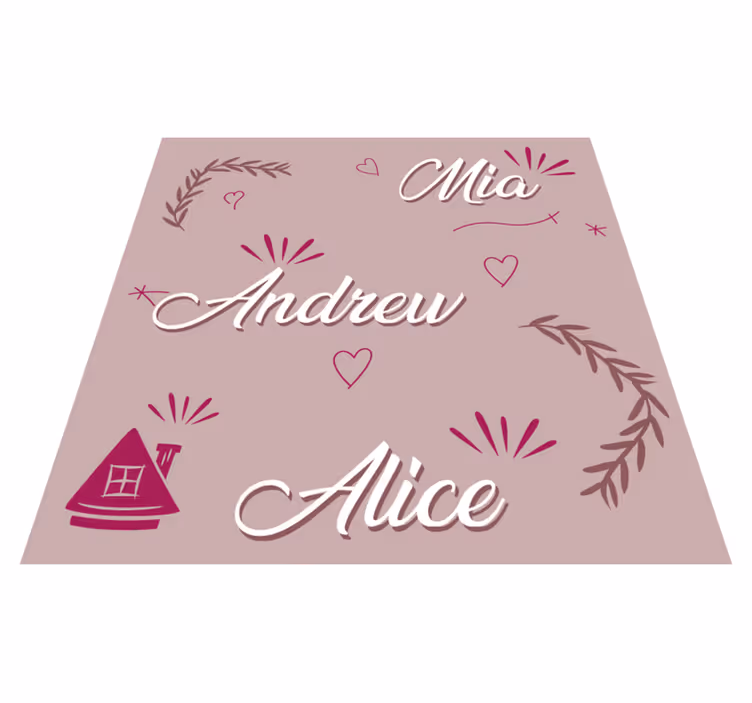 Aangepaste familieleden Vinyl tapijt ontvangsthal - TenStickers