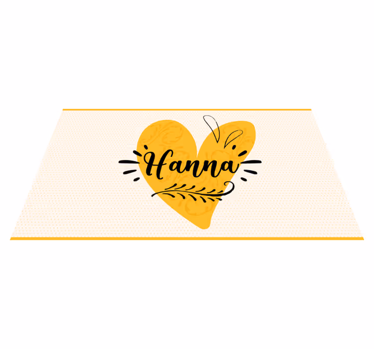 Op maat gemaakt oranje hart vinyl tapijt tiener - TenStickers
