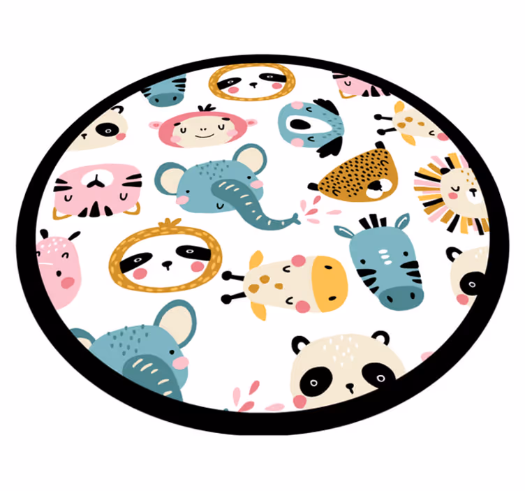 Kleurrijke safari dieren vinyl tapijt kind - TenStickers