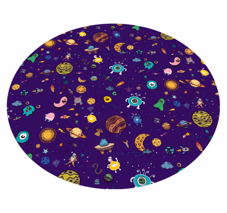 Kosmische wezensavontuur vinyl tapijt meer kinderen - TenStickers
