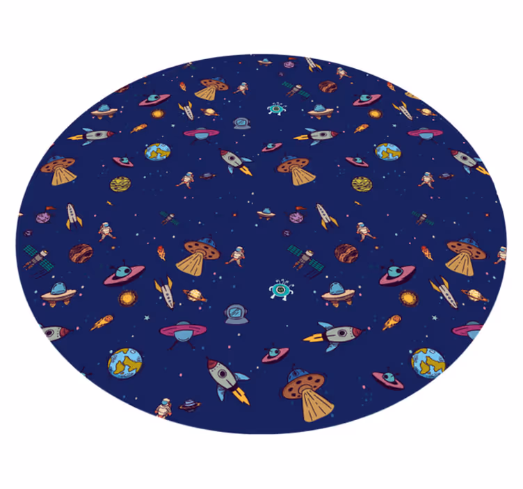 Kosmisch expeditieconcept vinyl tapijt meer kinderen - TenStickers