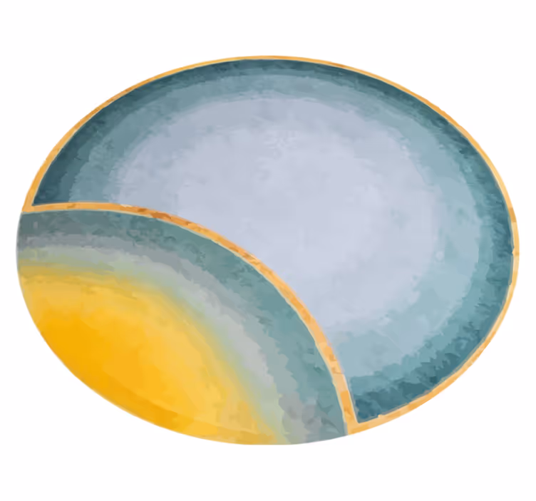 Abstracte cirkelvorm vinyl tapijt minimalistisch - TenStickers