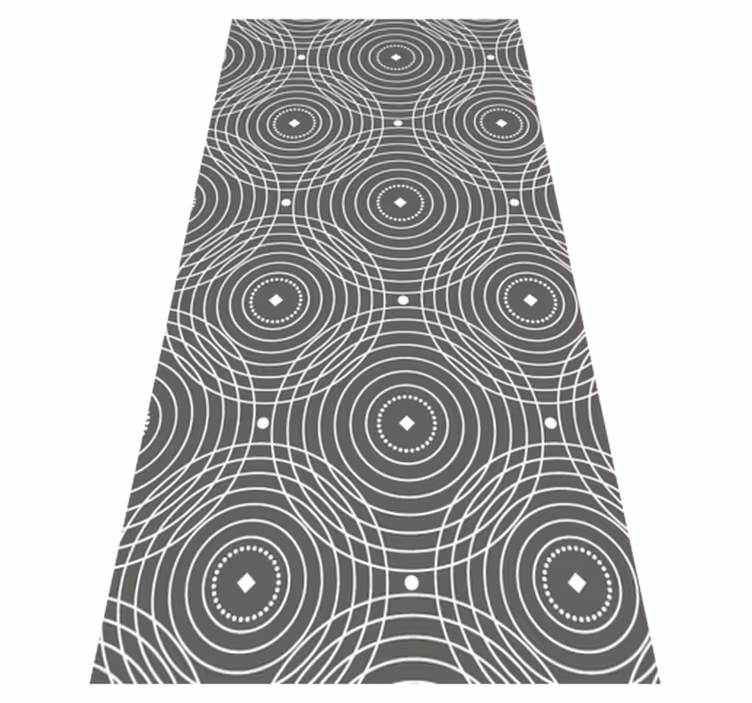 Cirkelvormige strepenpatroon vinyl tapijt geometrisch - TenStickers
