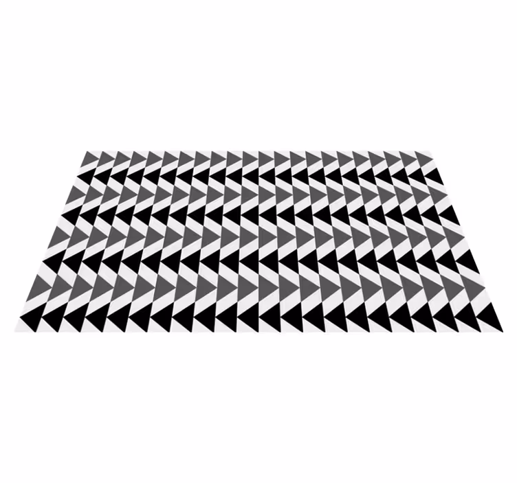 Grijs driehoekig patroon vinyl tapijt geometrisch - TenStickers