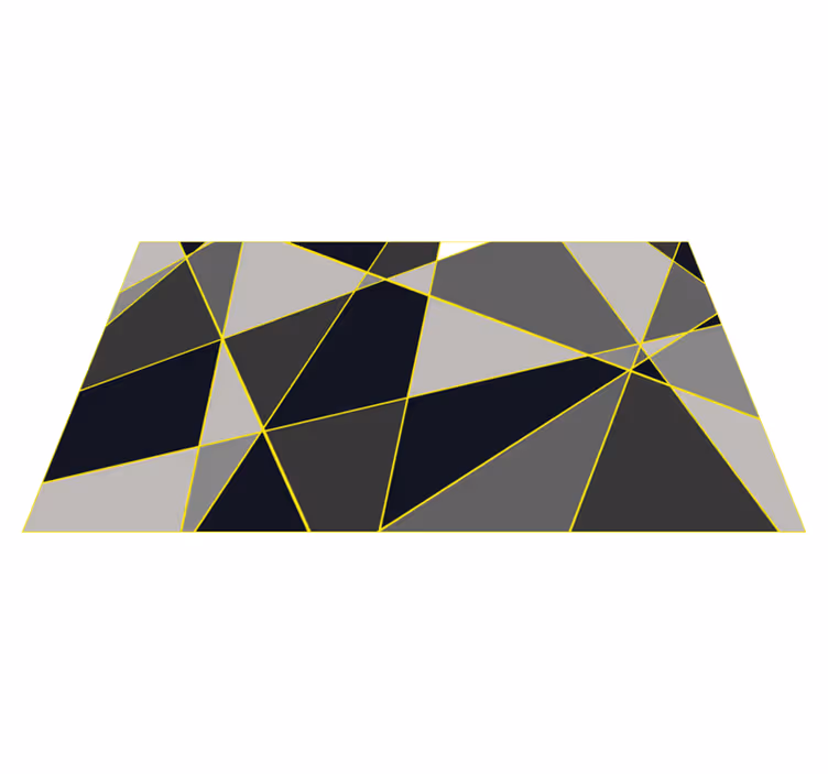 Grijze driehoekige lijnen vinyl tapijt geometrisch - TenStickers
