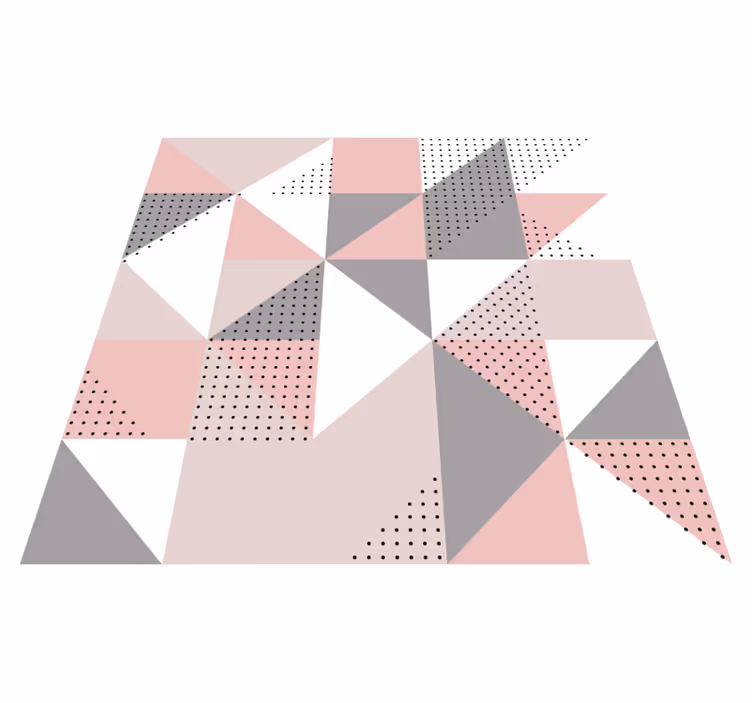Driehoekige kleursegmenten vinyl tapijt geometrisch - TenStickers