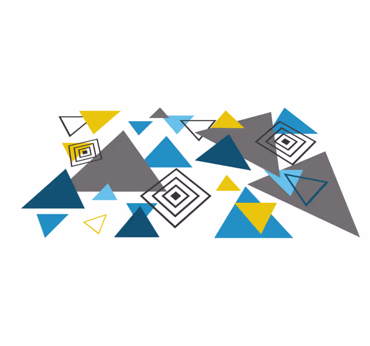 Abstract driehoekenpatroon vinyl tapijt geometrisch - TenStickers