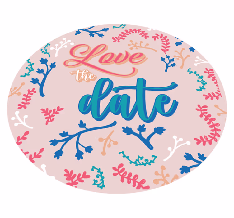 Ik hou van de datum vinyl tapijt zinnen en teksten - TenStickers