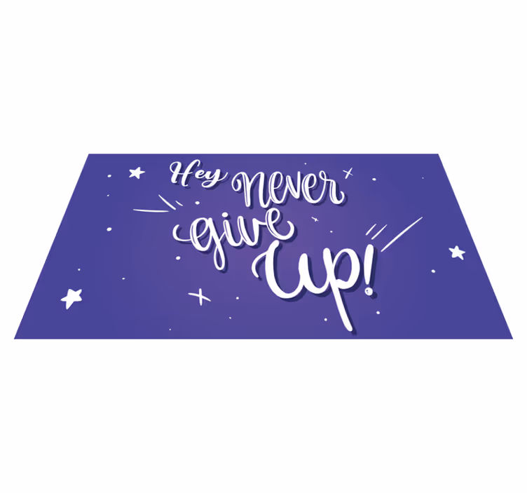 Volhard citaat vinyl tapijt zinnen en teksten - TenStickers