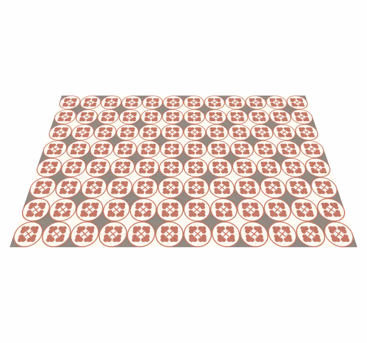 Cirkelvormige patroontegels marmeren vinyl tapijt - TenStickers