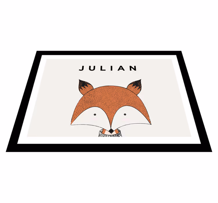 Vinyl tapijt met naam vos karakter personalisatie - TenStickers