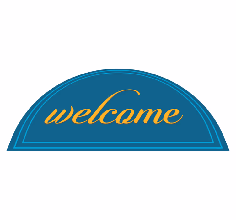 Vinyl tapijt ontvangsthal blauw welkom ontwerp - TenStickers