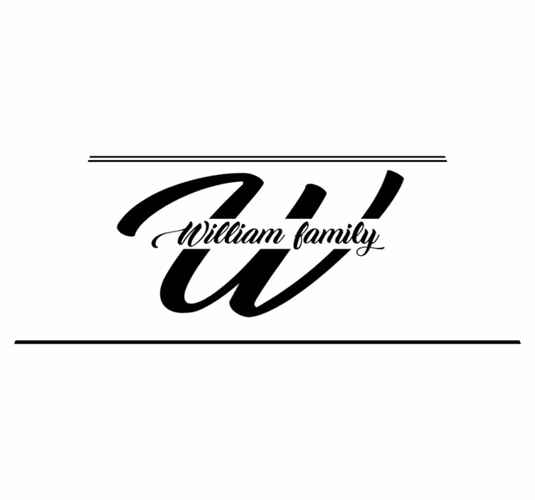 Familieletter en naam Vinyl tapijt ontvangsthal - TenStickers