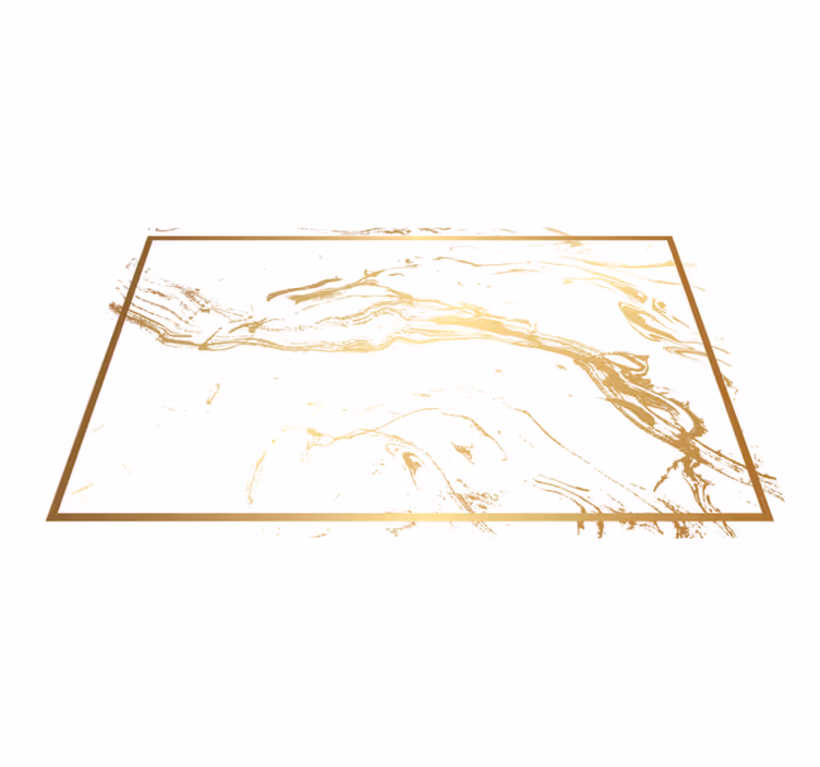 Elegante grijze en gouden patronen marmeren vinyl tapijt - TenStickers
