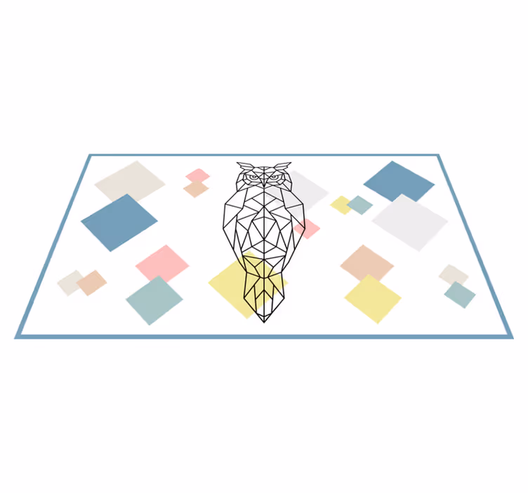 Origami uilvorm vinyl tapijt modern - TenStickers