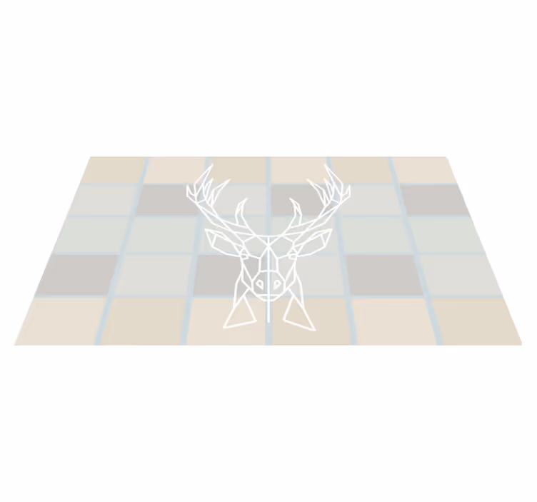 Geometrische hertenvertoning vinyl vloerkleed dierenprint - TenStickers