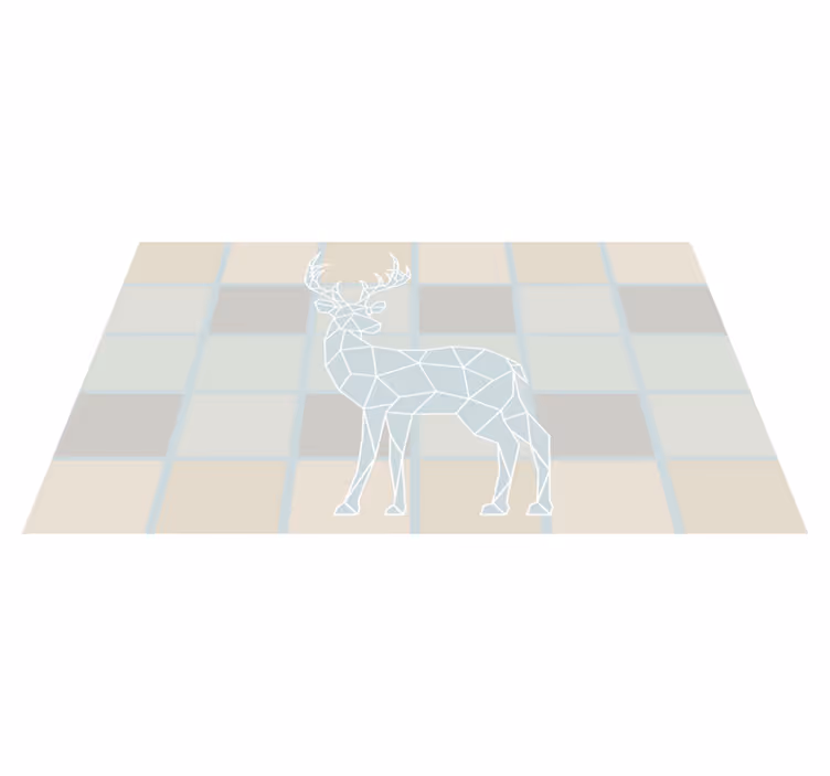 Origami hertenmotief dieren vinyl tapijt - TenStickers