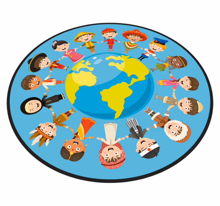 Culturele kinderpersonages vinyl tapijt tiener - TenStickers