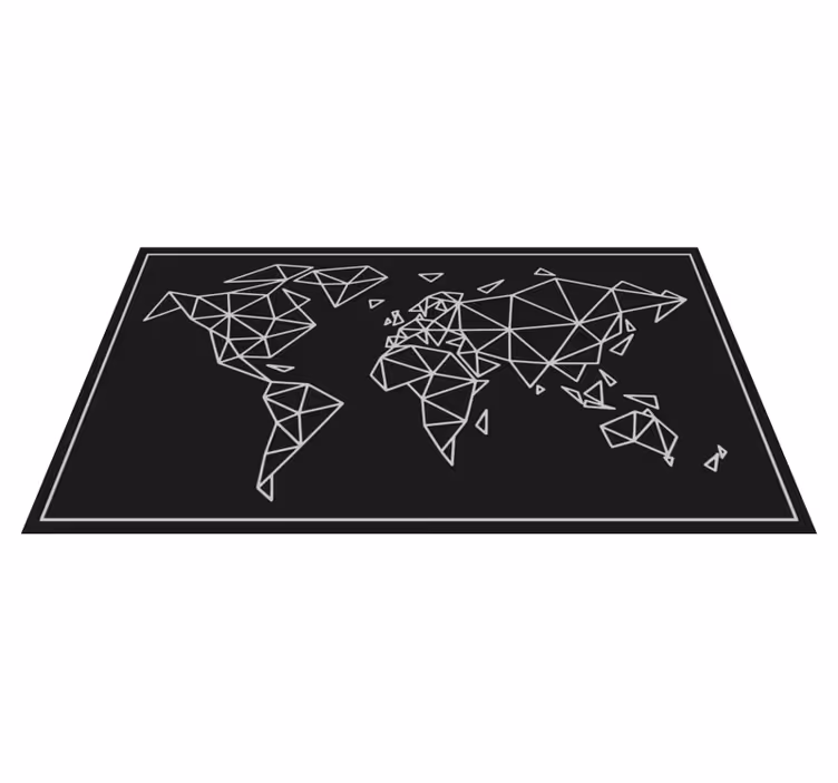 Geometrische illustratie vinyl tapijt wereldkaart - TenStickers