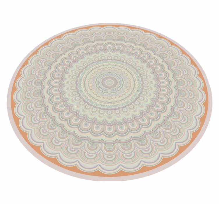 Ingewikkeld cirkelvormig patroon vinyl tapijt mandala - TenStickers