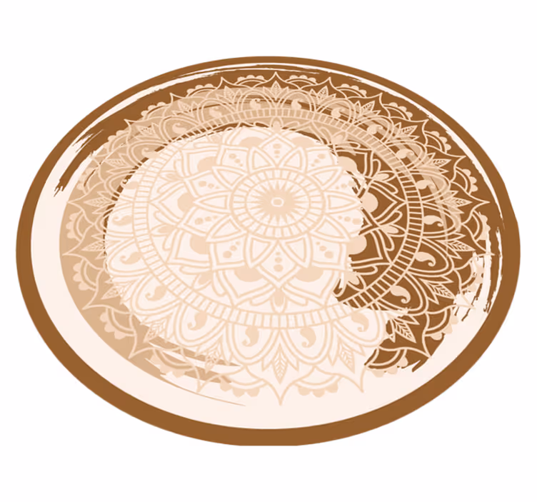 Sierlijk beige motief vinyl tapijt mandala - TenStickers