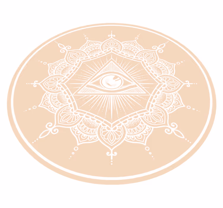 Alziend beige oog vinyl tapijt mandala - TenStickers