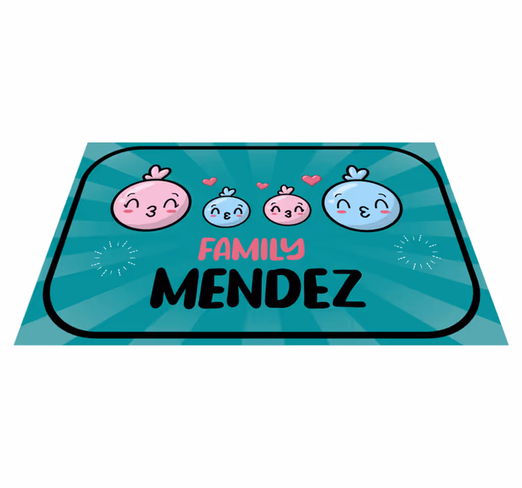 Waterballonnen met familienaam Vinyl tapijt ontvangsthal - TenStickers
