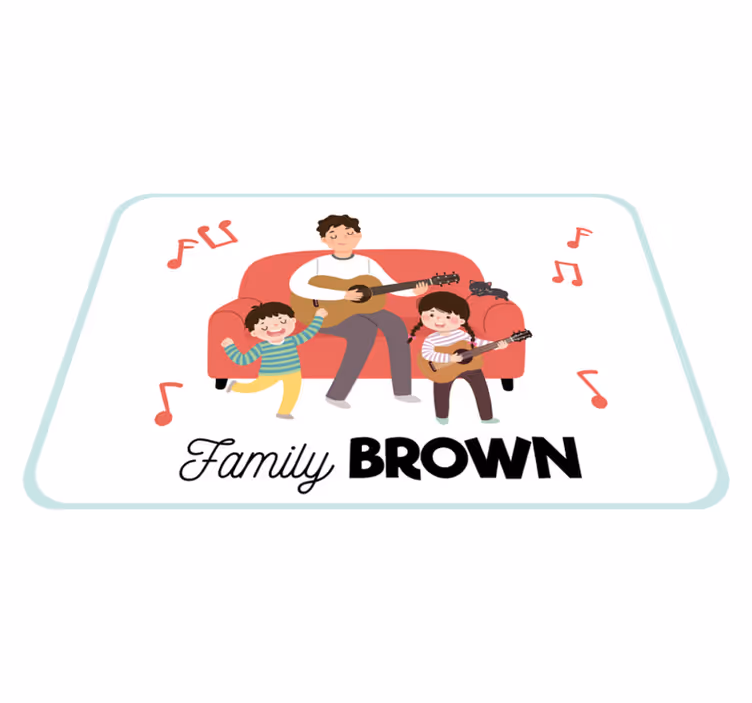 Muzikale familienaam Vinyl tapijt ontvangsthal - TenStickers