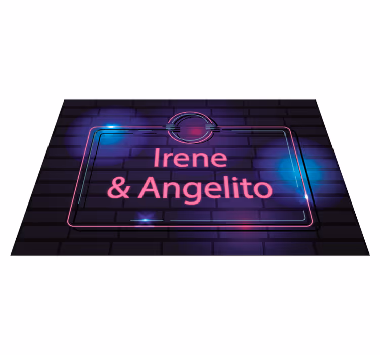 Neon paarnamen vinyl tapijt tiener - TenStickers