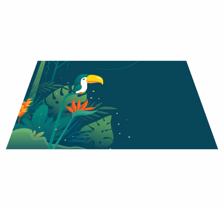 Tropische toekan scene vinyl tapijt natuur - TenStickers