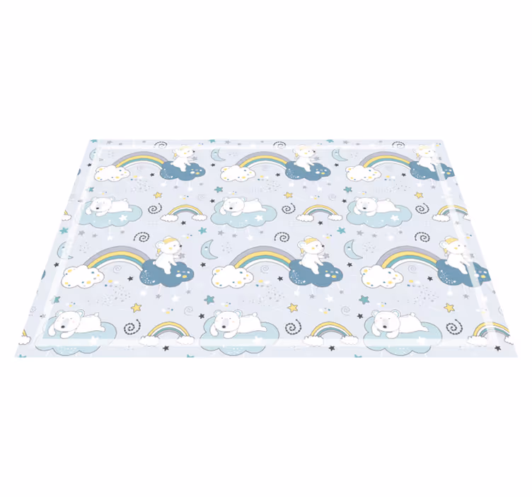 Bewolkte mijmering vinyl tapijt kind - TenStickers
