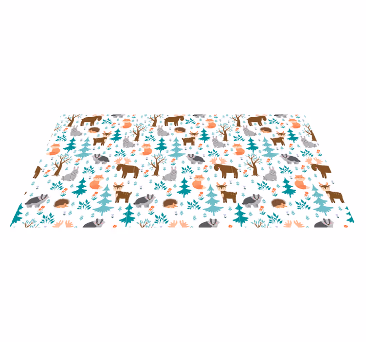 Grillige boswezens vinyl tapijt baby - TenStickers