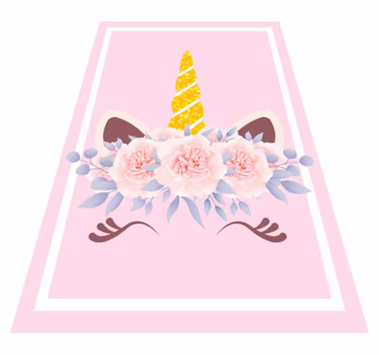 Eenhoorn bloemenmagie vinyl tapijt kind - TenStickers