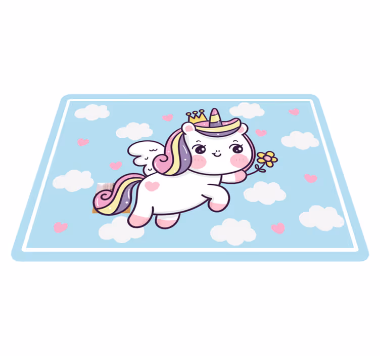 Schattige eenhoorn fantasie vinyl tapijt kind - TenStickers