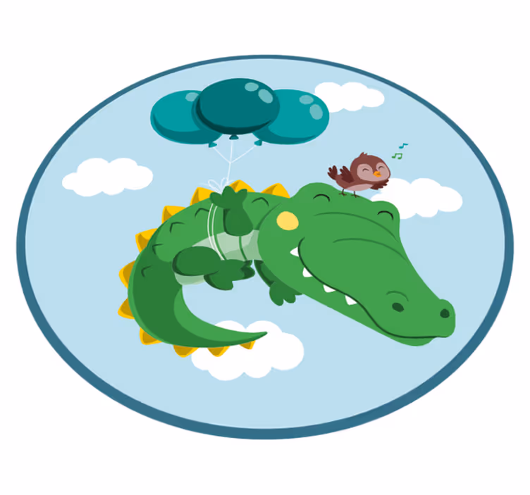 Gelukkig krokodillenavontuur vinyl tapijt baby - TenStickers