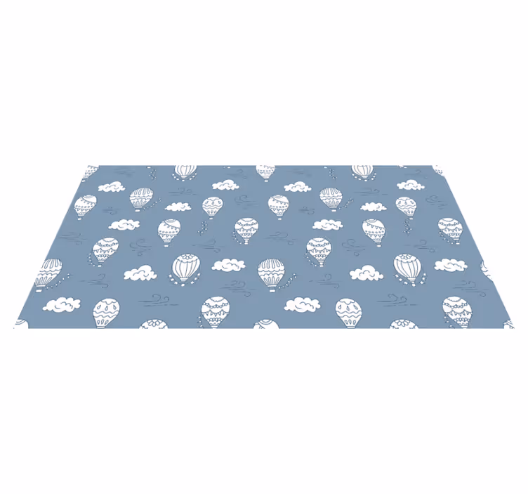 Witte en blauwe ballonnen vinyl tapijt kind - TenStickers
