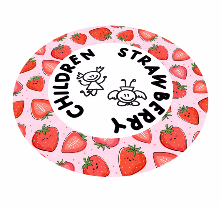 Aardbei en kinderen vinyl tapijt keuken - TenStickers